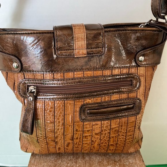 M.C. Marc Chantel Faux Leather Embossed CrossBody Bag - Picture 3 of 8